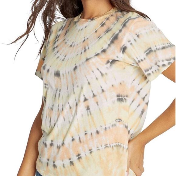 WILDFOX WOMEN’S SHORT SLEEVE TEE SHIRT KEKE IN CITRUS WASH NWT - Picture 1 of 8